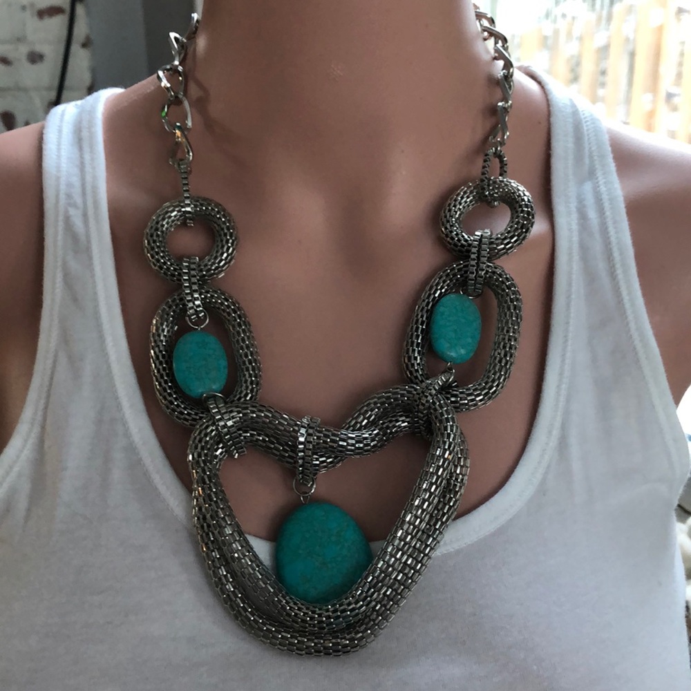 Silver and turquoise necklace